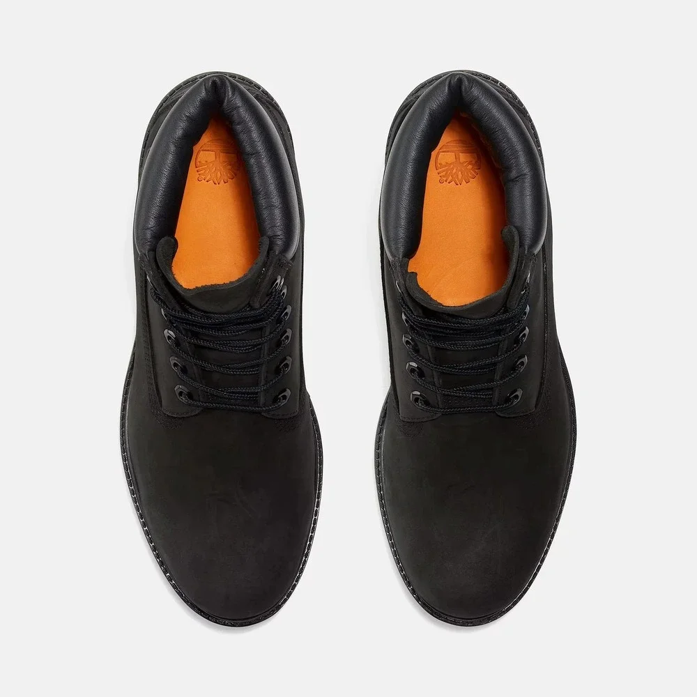 Mens Sz 8.5-Timberland 6-Inch Premium Waterproof Boot Black Nubuck TB010073-001
